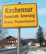 Ortschild Kirchensur Neue Postleitzahl